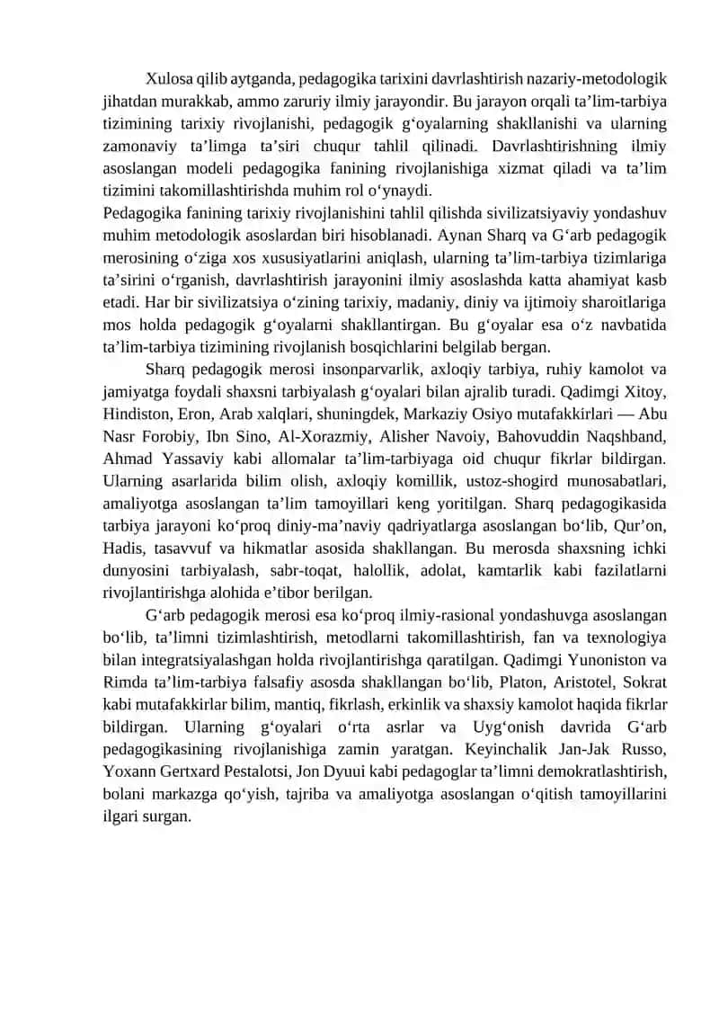 Pedagogika tarixini davrlashtirish muammolari 3