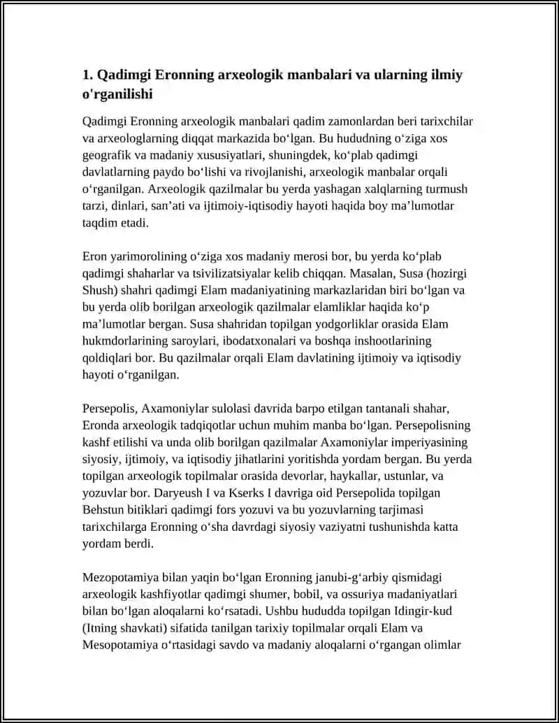 QADIMGI ERONNING TARIXIY MANBALARI VA ULARNING OʻRGANILISH DARAJASI 3
