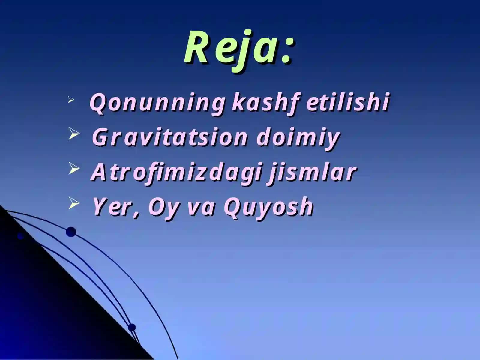 Butun olam tortishish qonuni 3