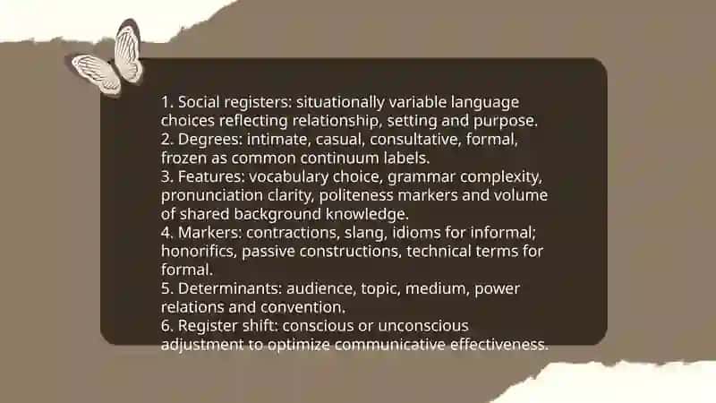 Socially marked vocabulary 3