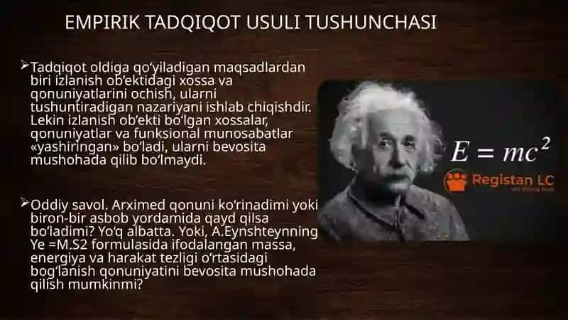 ILMIY TADQIQOTNING EMPIRIK USULLARI VA NAZARIY DARAJASI 3