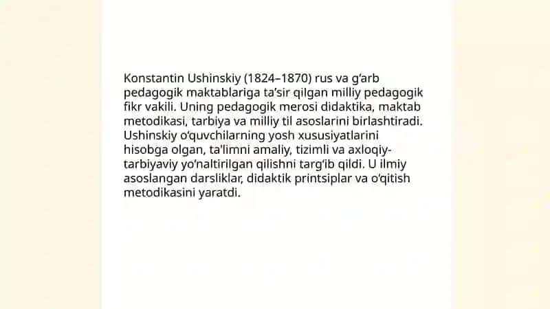 Ushinskiyning pedagogik merosi 3