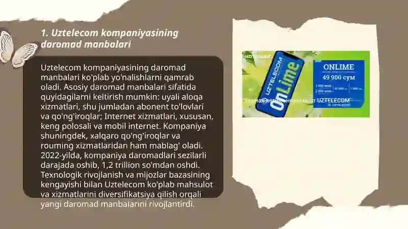 Uztelecom kompaniyasining moliyaviy holati 3