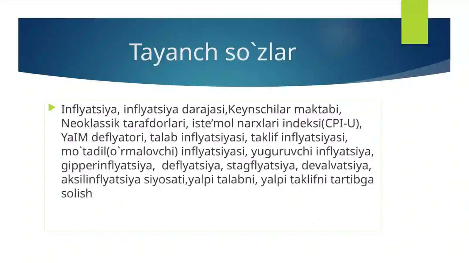 INFLYATSIYA VA AKSILINFLYATSIYA SIYOSATI 3