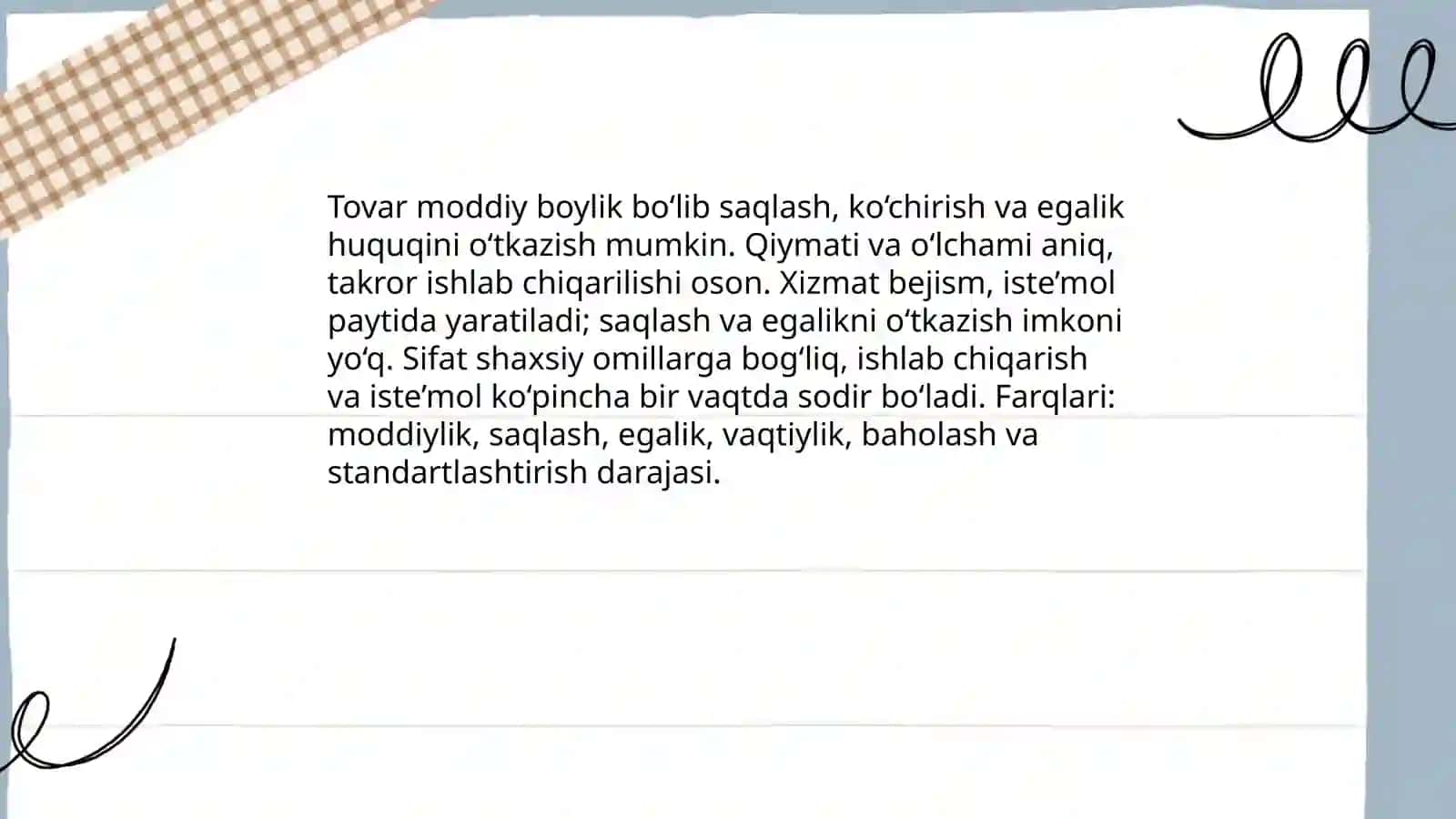 Tovarlar va xizmatlar va ularning tasnifi 3