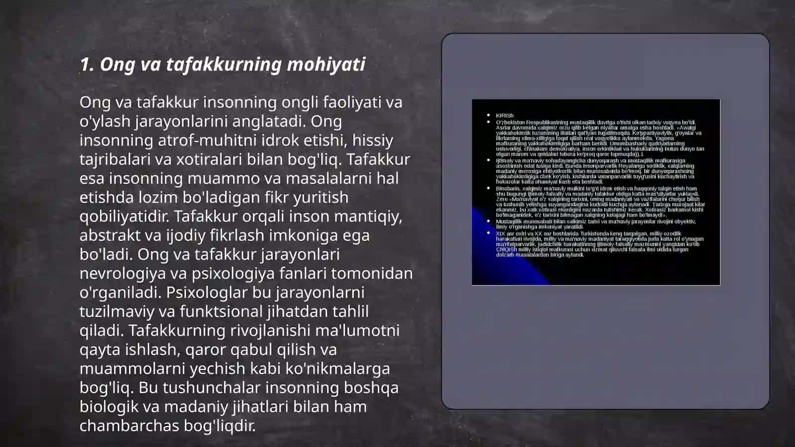 Ong-tafakkur va borliqning birligi 3