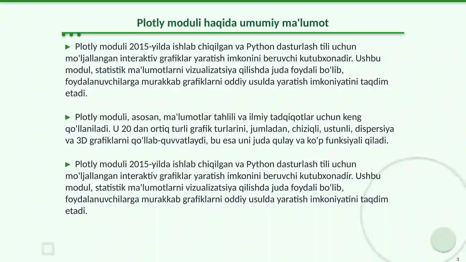 Plotly modulidan foydalanish 3