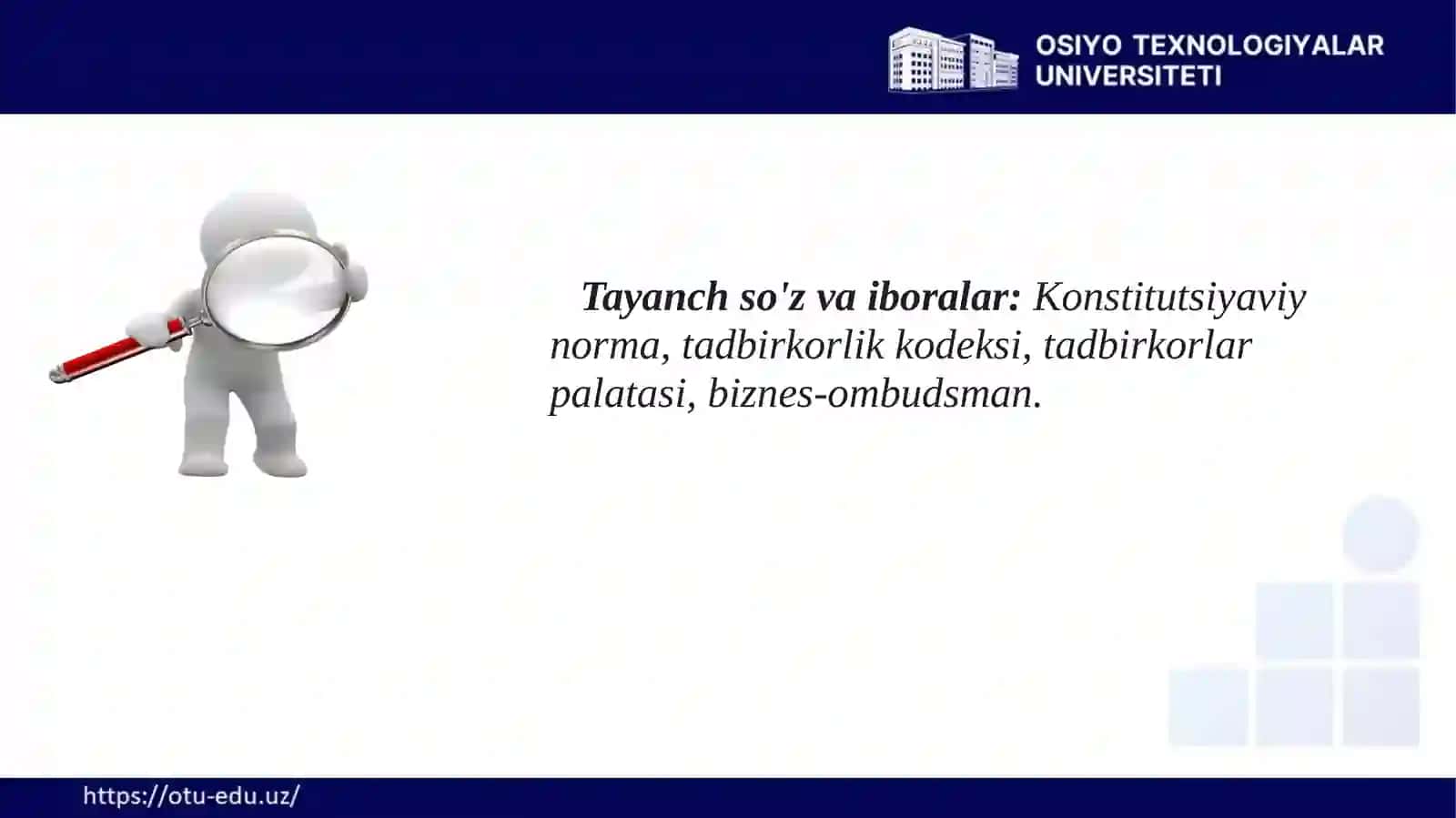 10-mavzu. KONSTITUTSIYADA TADBIRKORLARGA BERILGAN KAFOLATLAR 3