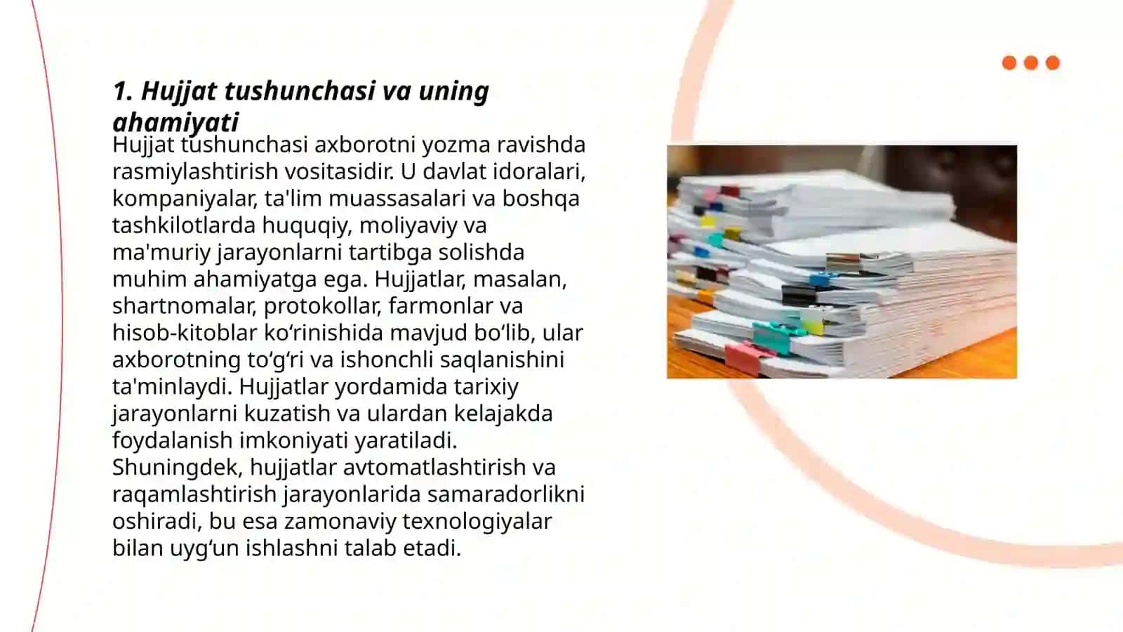 Hujjat turlari va xususiyatlari 3