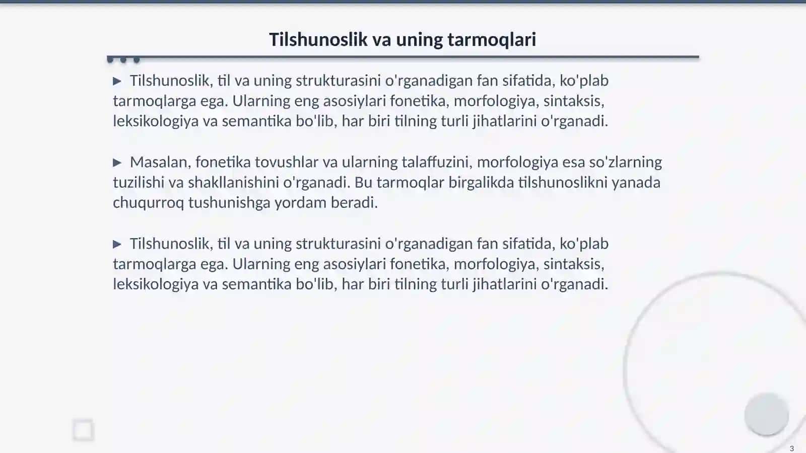 Tilshunoslikning fanlar sistemasidagi o’rni 3