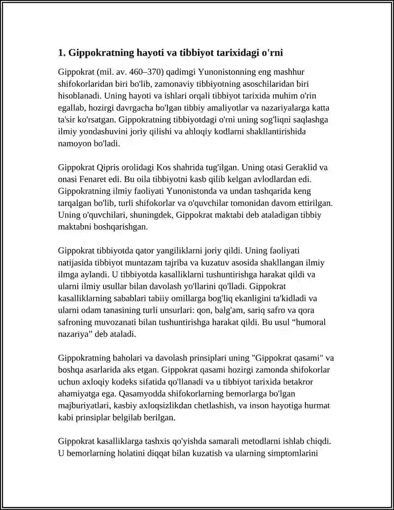GIPPOKRATNI TIBBIYOTDAGI ORNI 3