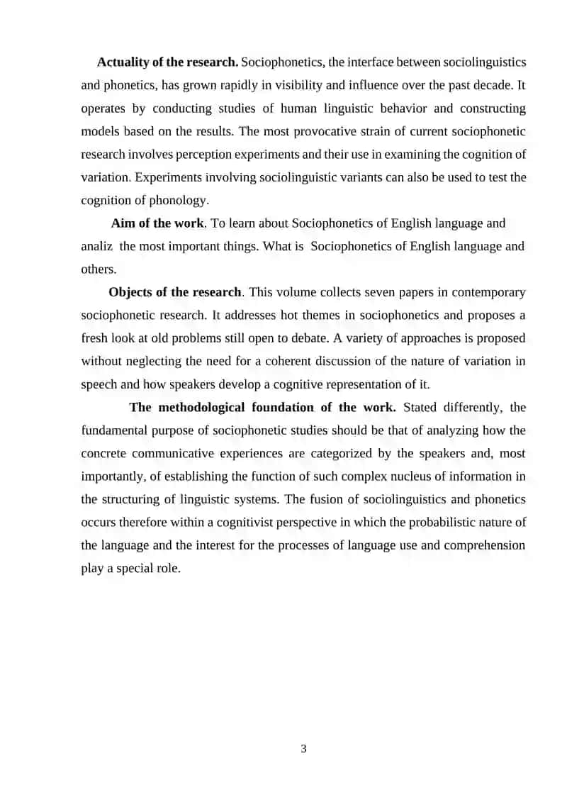 Sociophonetics of English language 3