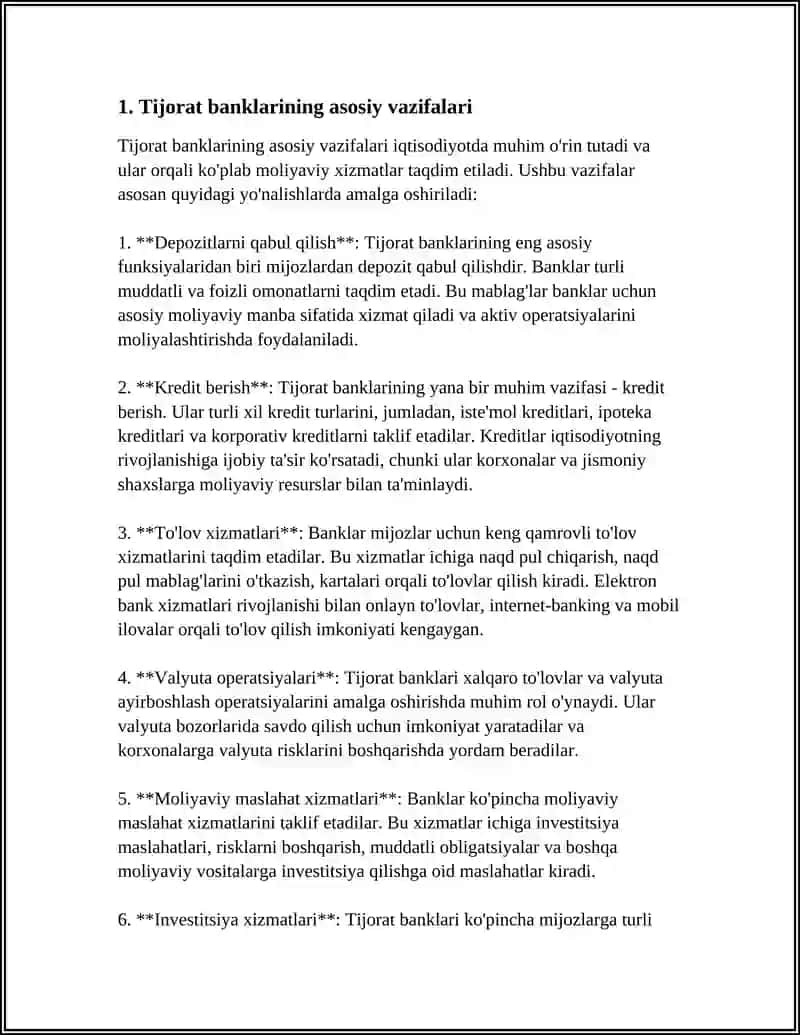 TIJORAT BANKLARI VA ULARNING FUNKSIYALARI 3