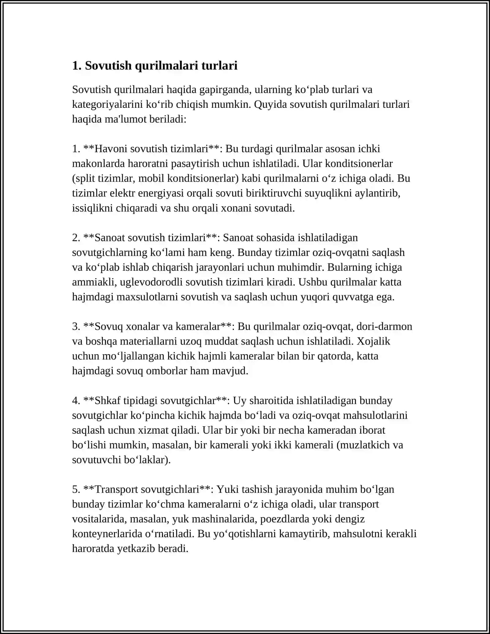 SOVUTISH QURILMALARINING TURLARI 3