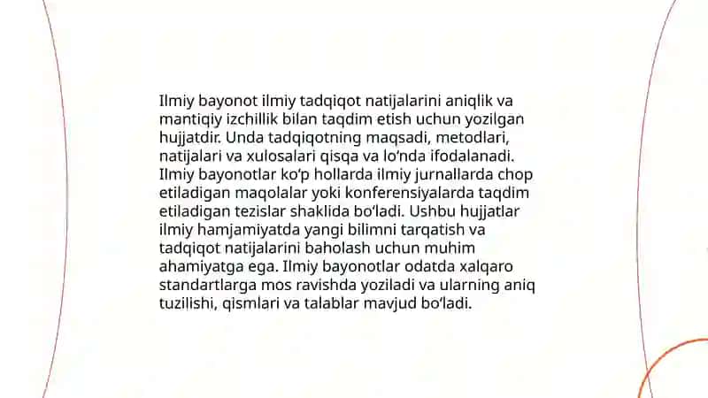 Ilmiy Bayonot Ishiga Umumiy Talab 3
