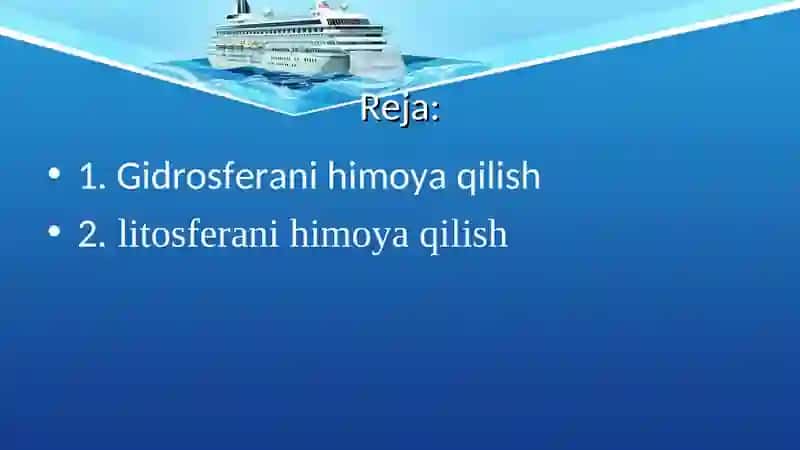 Gidrosfera va litosferani himoya qilish taqdimot 3