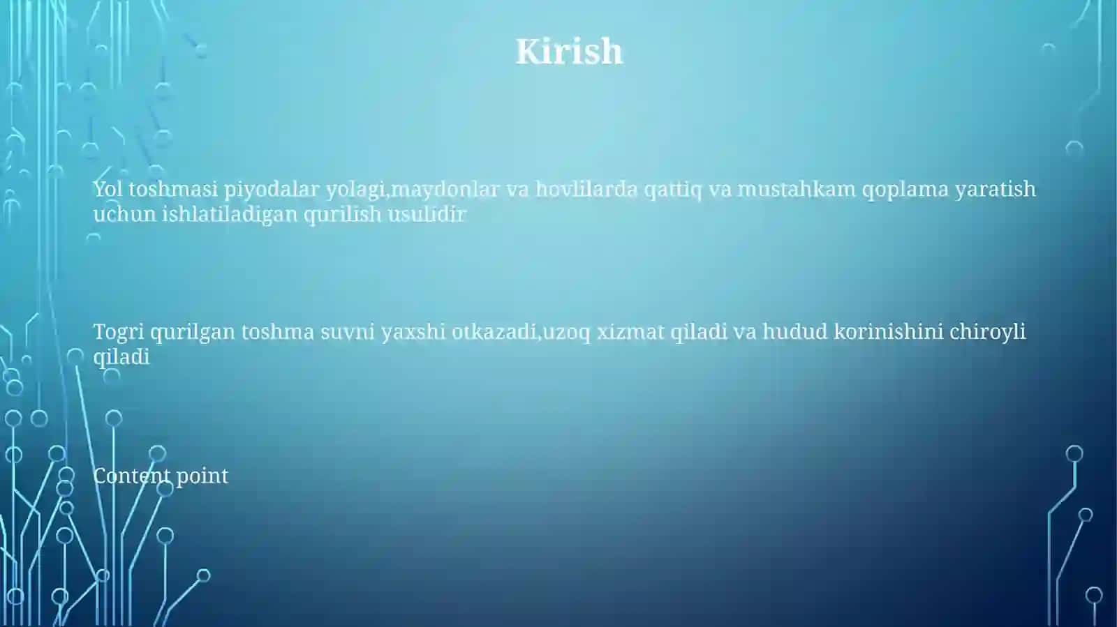 Yol toshmalarini qurish 3