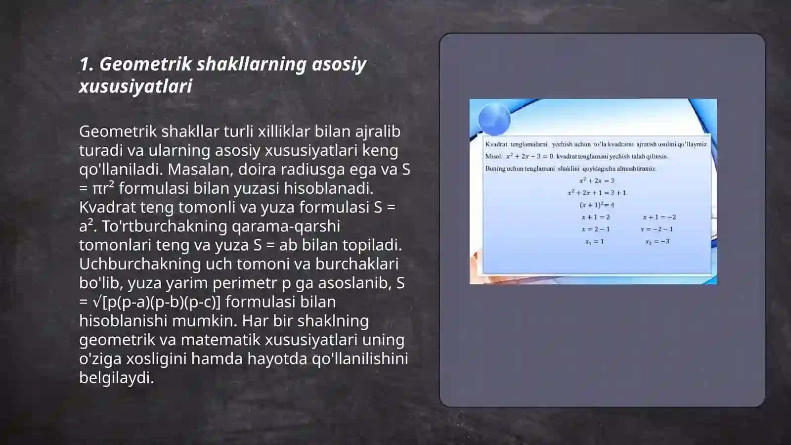 Geometrik masalalar yechish metodlari haqida 3
