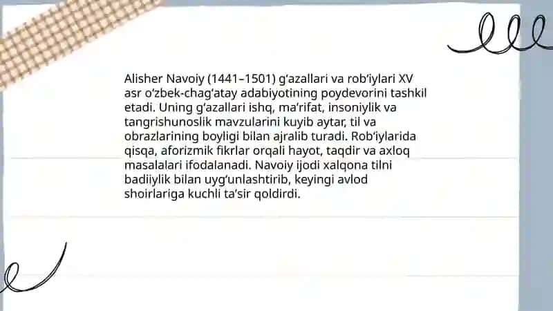 Mashhur o’zbek adiblari ijodidan namunalar 3
