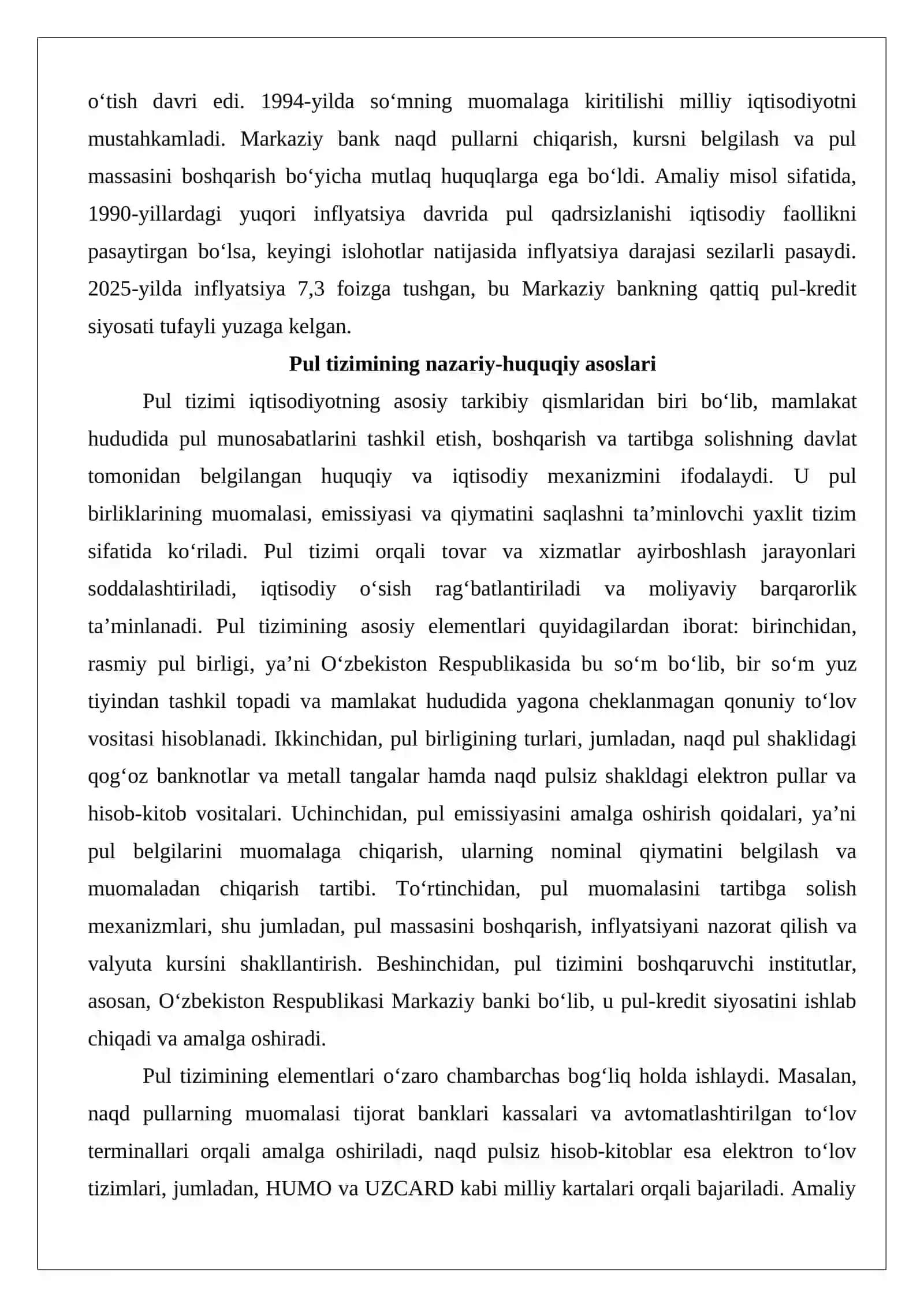 O‘zbekiston Respublikasida pul tizimi 3