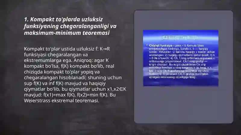Uzluksiz funksiyalarning global xossalari 3