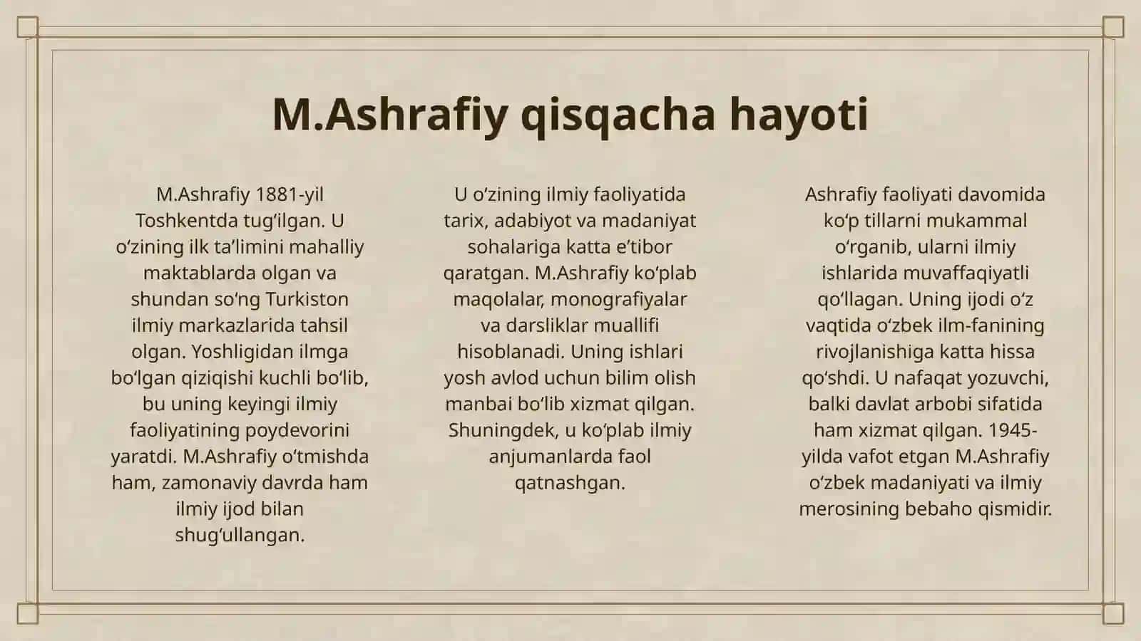 M.ASHRAFIY IJODIY FAOLIYATI 3