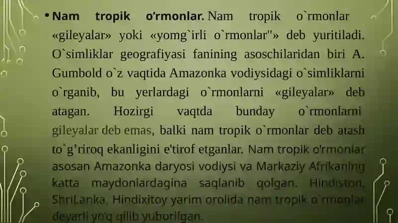 Tropik mintaqa o’simliklarini kontur xaritaga tushirish 3