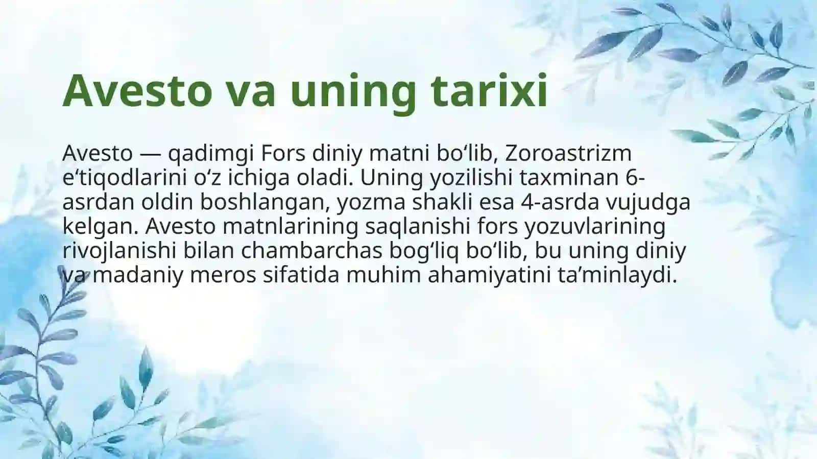 Avesto ning saqlanib qolgan qismlari va ilmiy ahamiyati 3