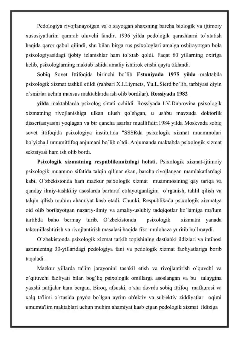 Psixalogik xizmatning chet ellardagi holati 3
