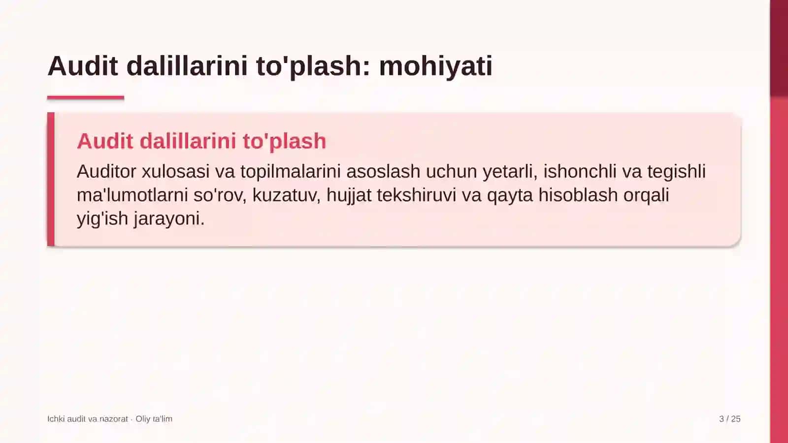 Ma'muriy sudlarda audit dalillarini to'plash 3