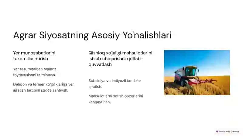 Agrar Siyosatning Asosiy Yo'nalishlari 3