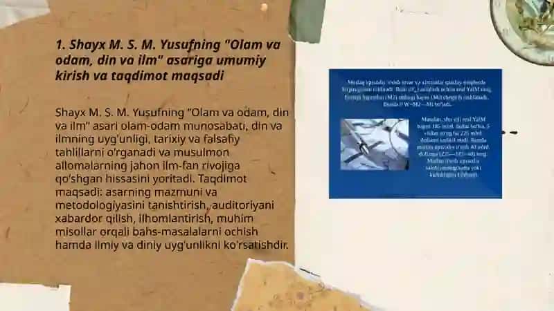 Shayx Muxammad Sodiq Muxammad Yusufning "olam va odam, din va ilm" asarida musulmon allomalarining jaxon ilm-fan rivojiga qoʻshgan xissasi 3