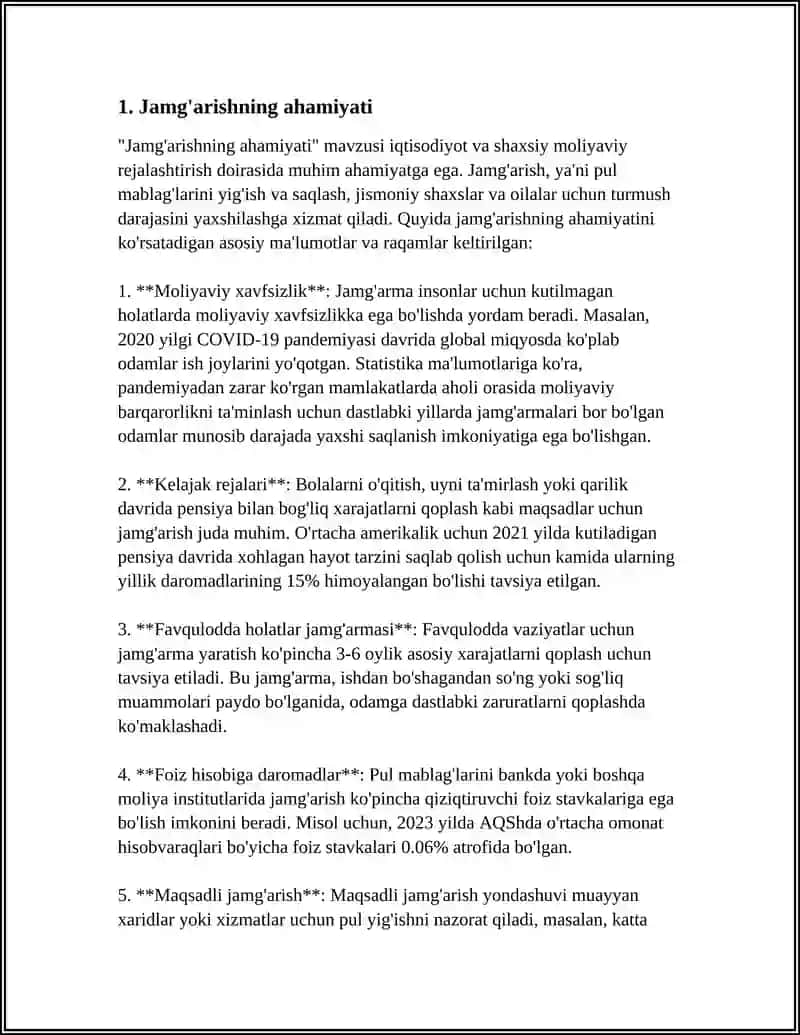 Jamg'arishning ahamiyati 3