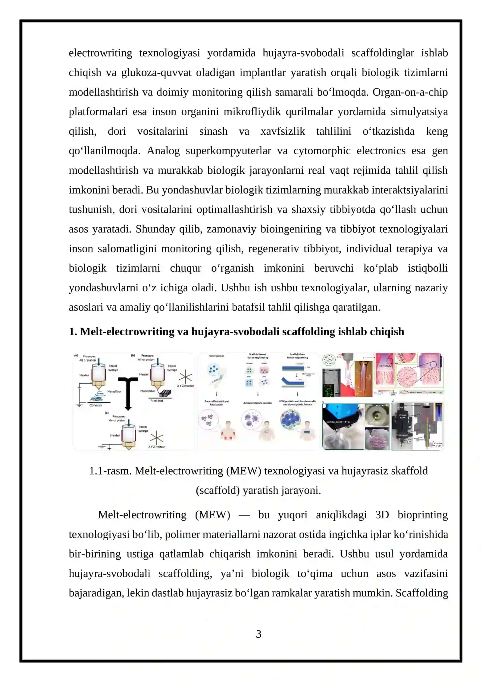 Biotibbiyot muhandisligi - O‘zRespOliyFanInovatsiyaVaVaz 3