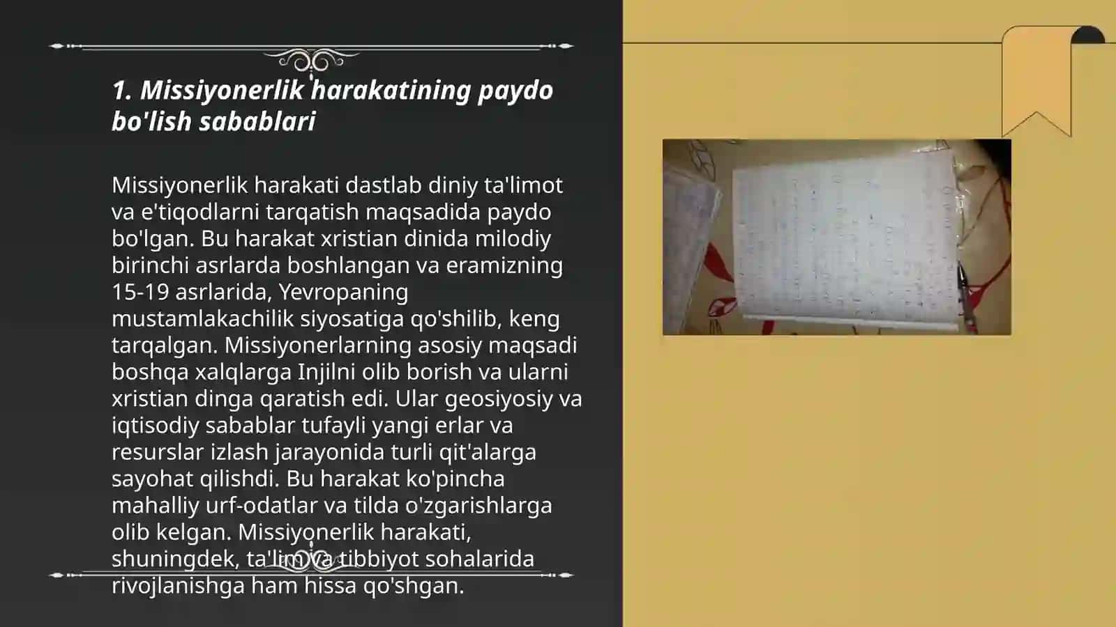 Missiyonerlik harakatining paydo bo'lish sabablari 3