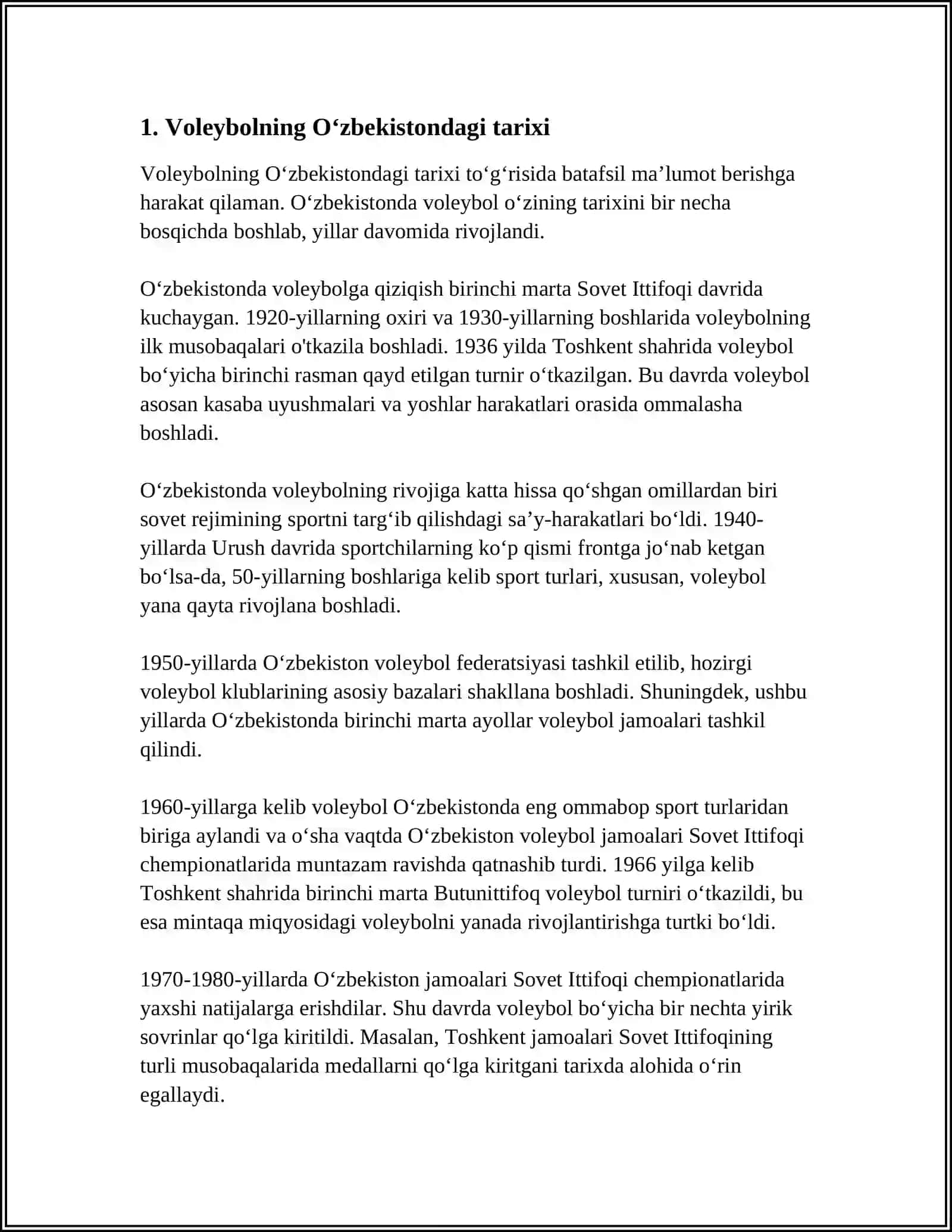 VOLEYBOL O‘ZBEKISTONDA RIVOJLANISHI 3