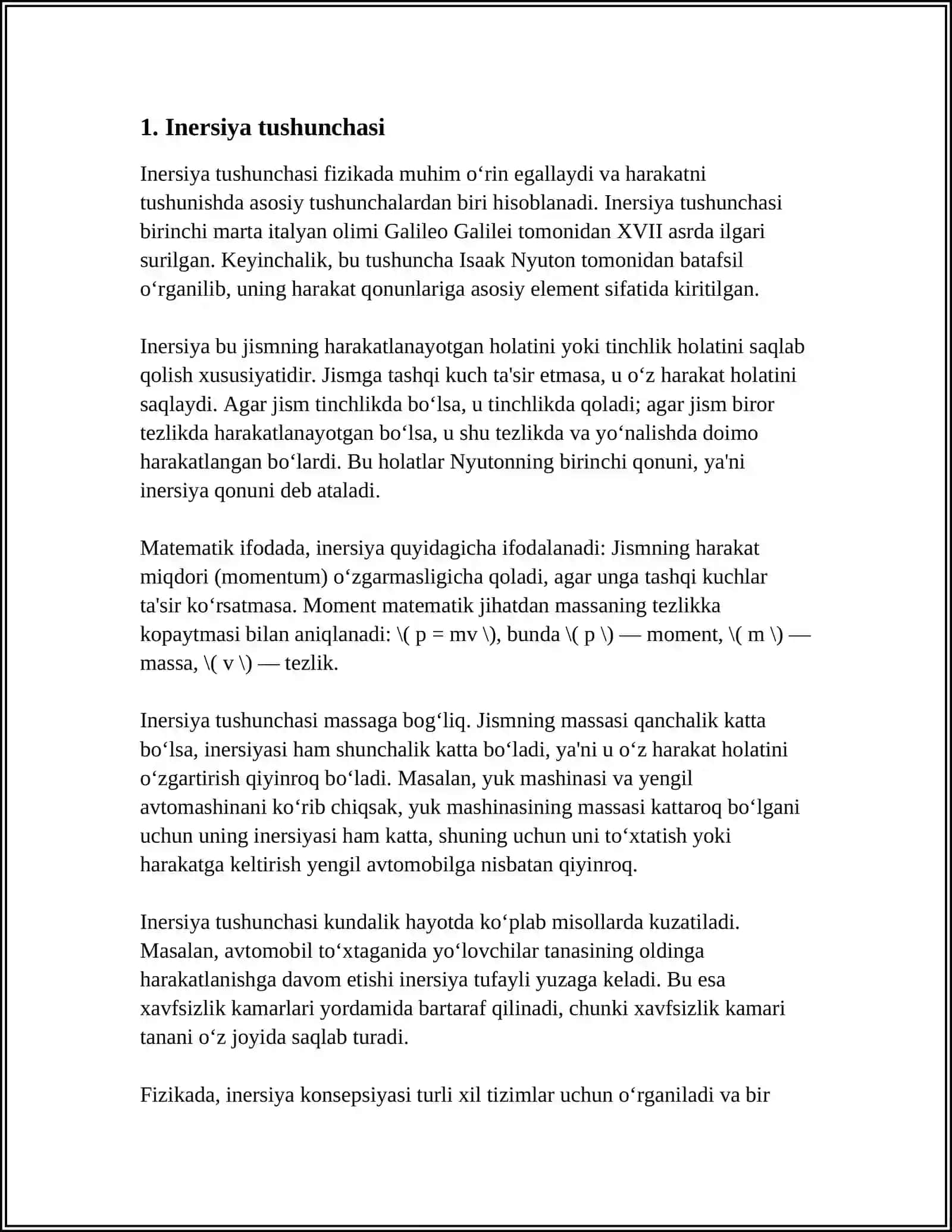 KORIORIS INERSIYA KUCHINING YER USTIDAGI JISIMLARGA TASIRI 3