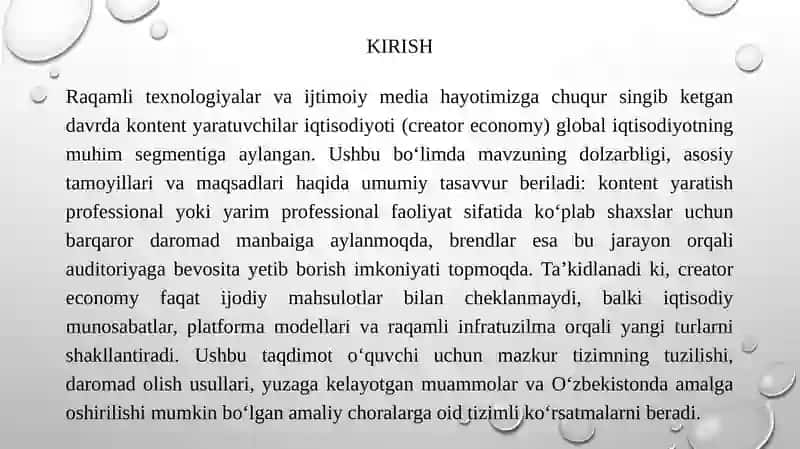 Kontent yaratuvchilar iqtisodiyoti(CREATOR ECONMY) 3