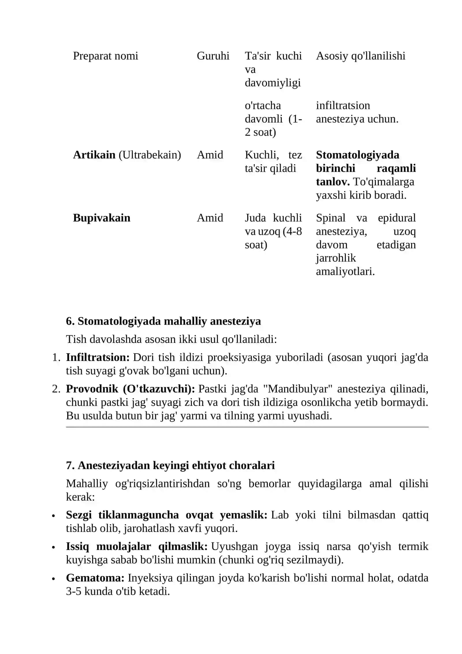 Mahalliy anestetiklar 3