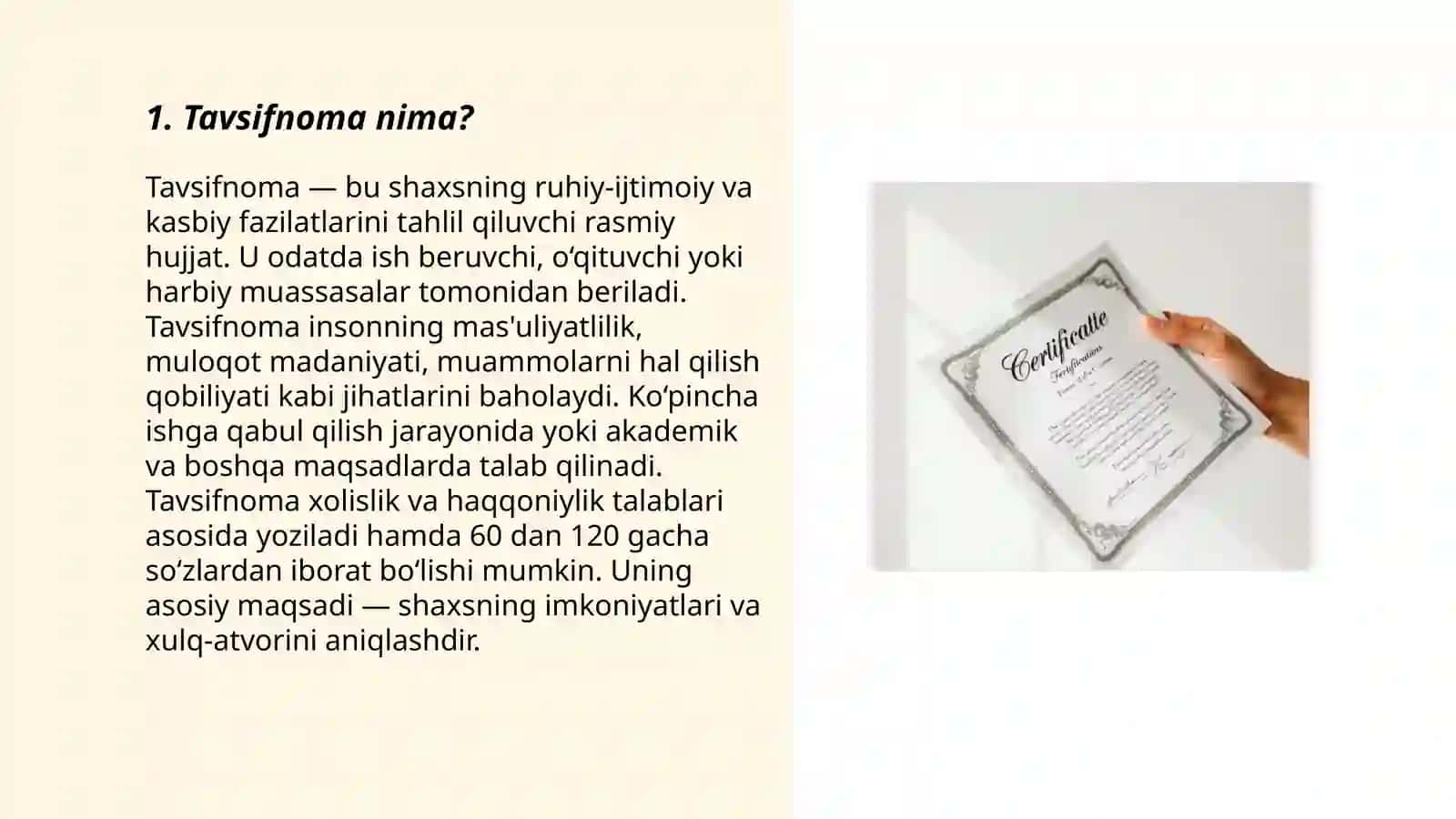 Tavsifnoma, tavsiyanoma va ularning oʻziga xos xususiyatlari 3