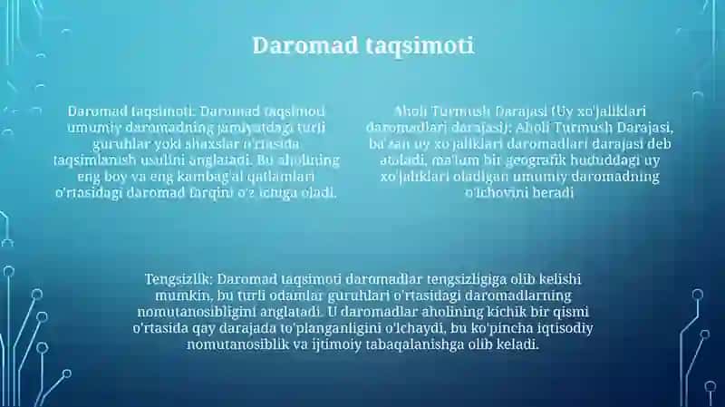 Aholi Turmush Darajasi 3