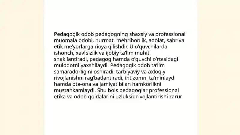 Pedagogik odob(pedagogning muomala odobi) 3