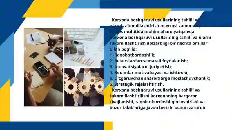 Korxona boshqaruv usullari 3