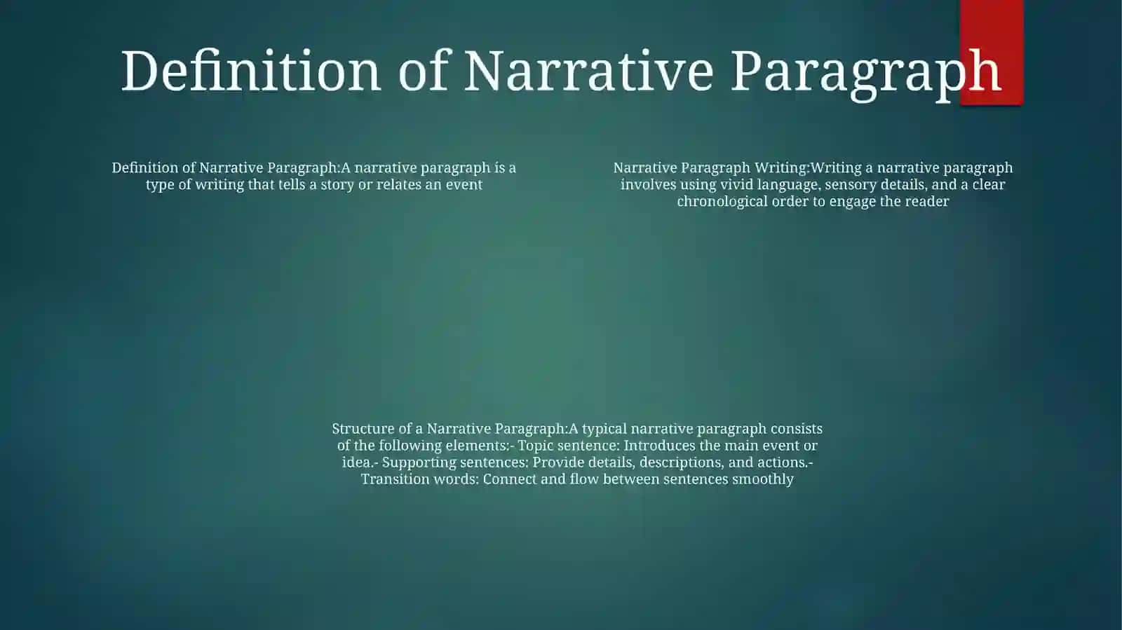Narrative Paragraph Writing 3