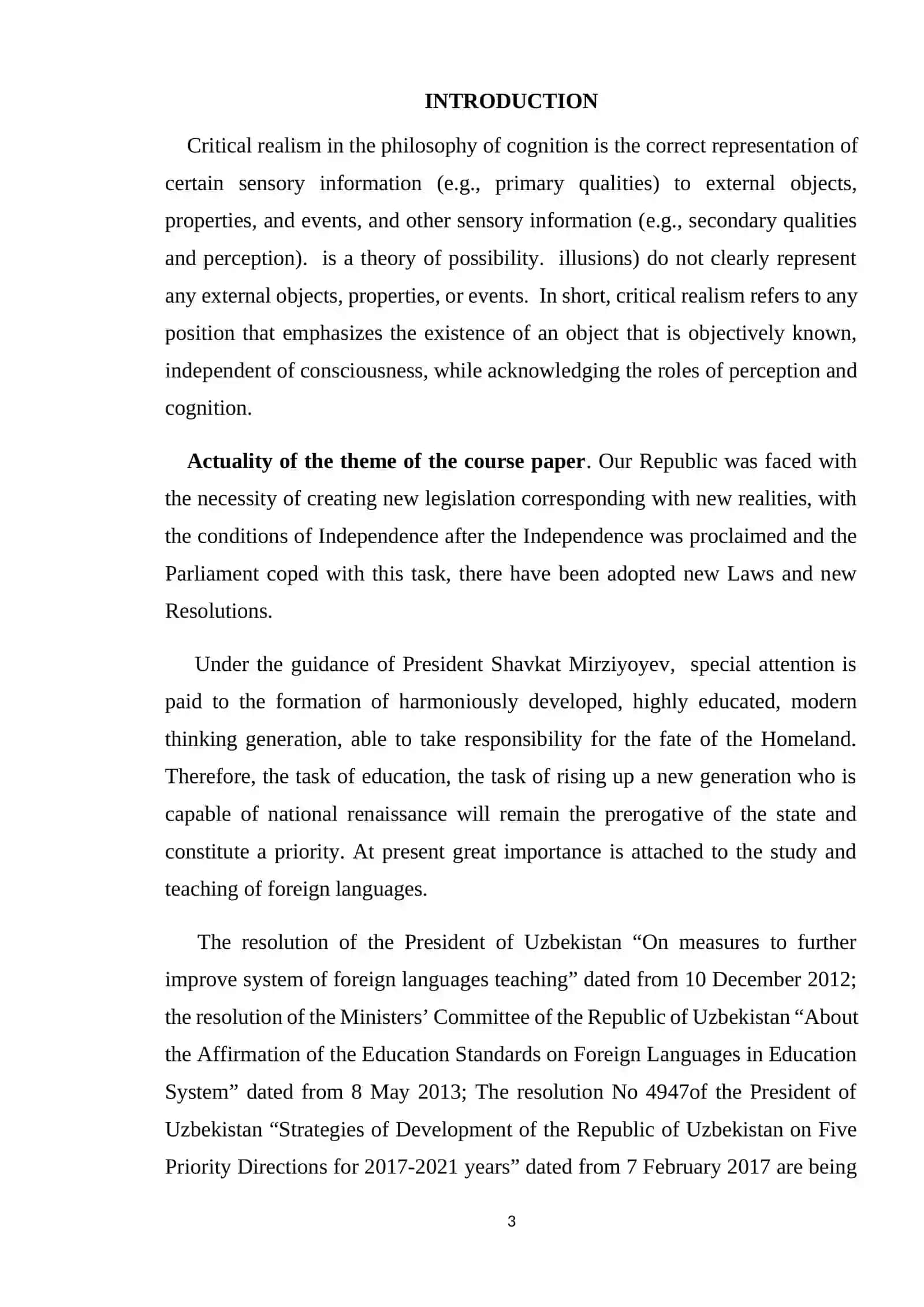 Course Paper on Critical Realism 3