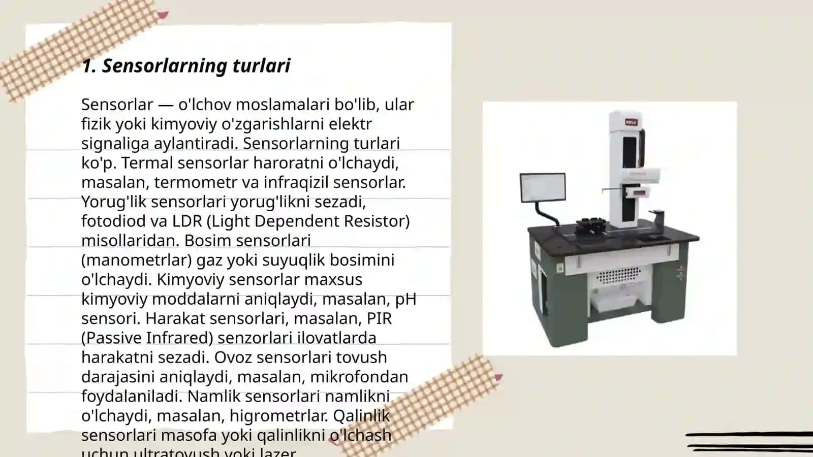 Sensorlarning turlari 3