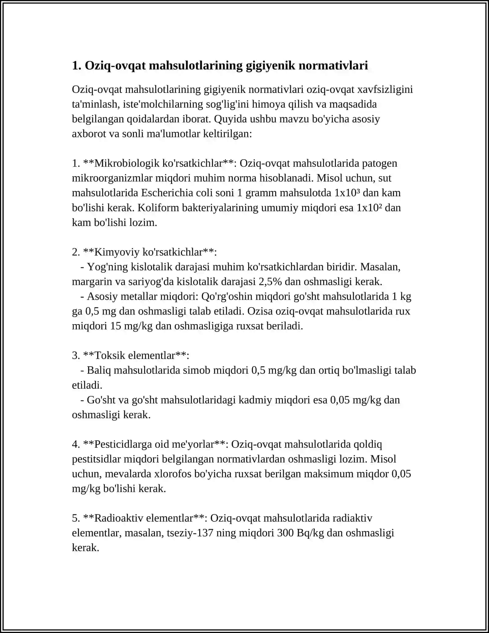 OZIQ-OVQAT MAHSULOTLARINING XAVFSIZLIGI 3