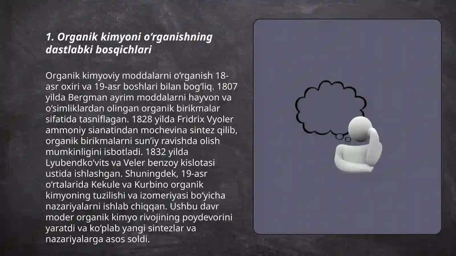 Organik kimyoning o'rganish tarixi 3