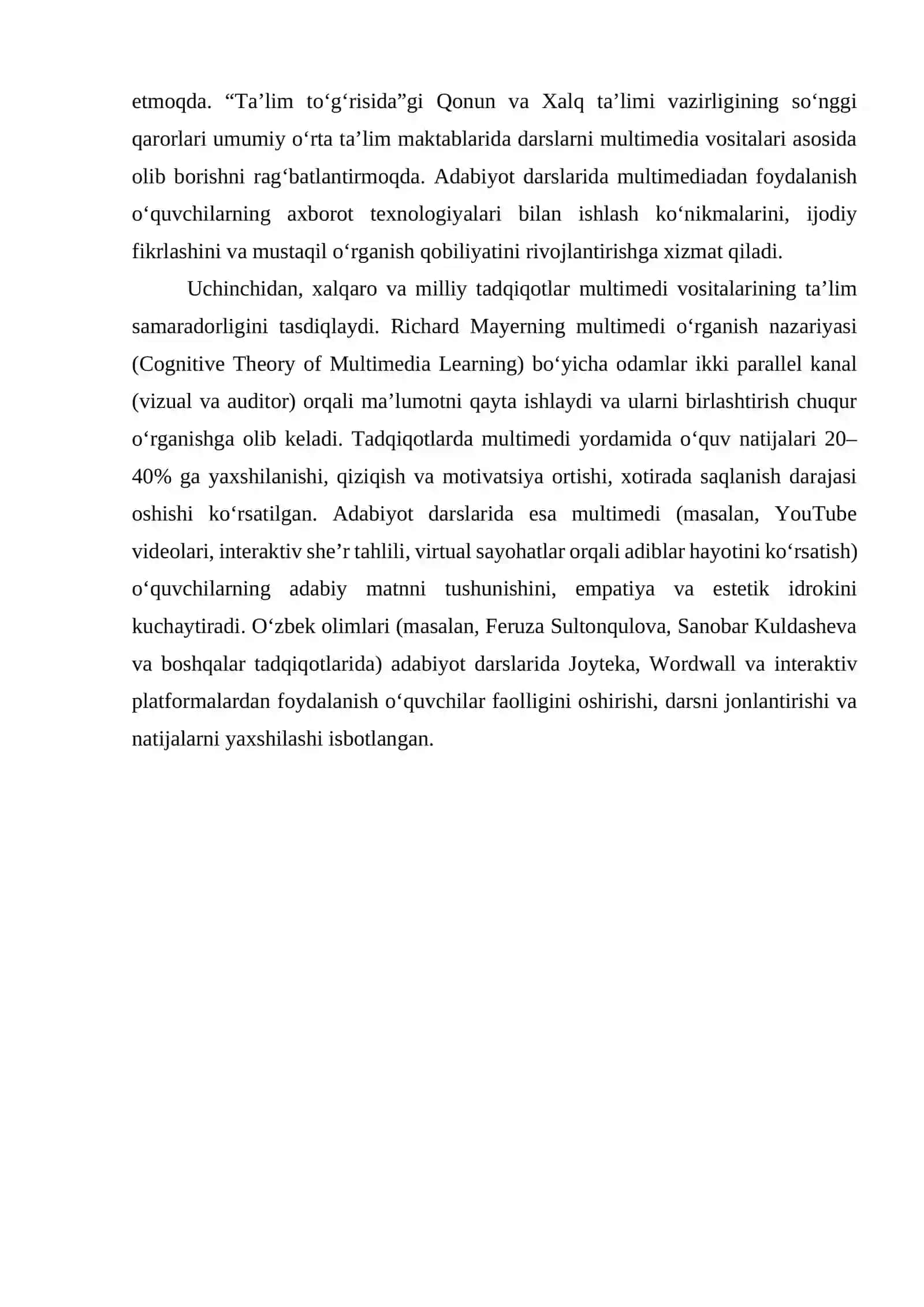 Adabiyot darslarida multimedi usullaridan oʻrganish foydalanish 3