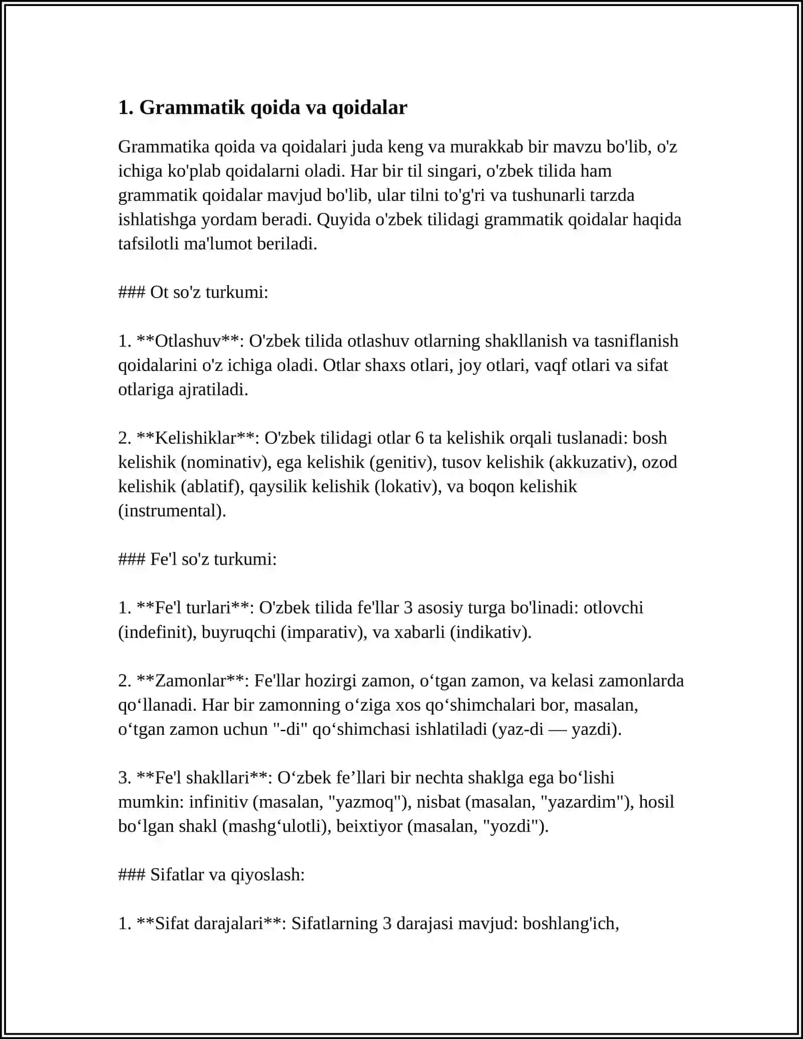 O‘zbek tilida Grammatika qoidalari 3